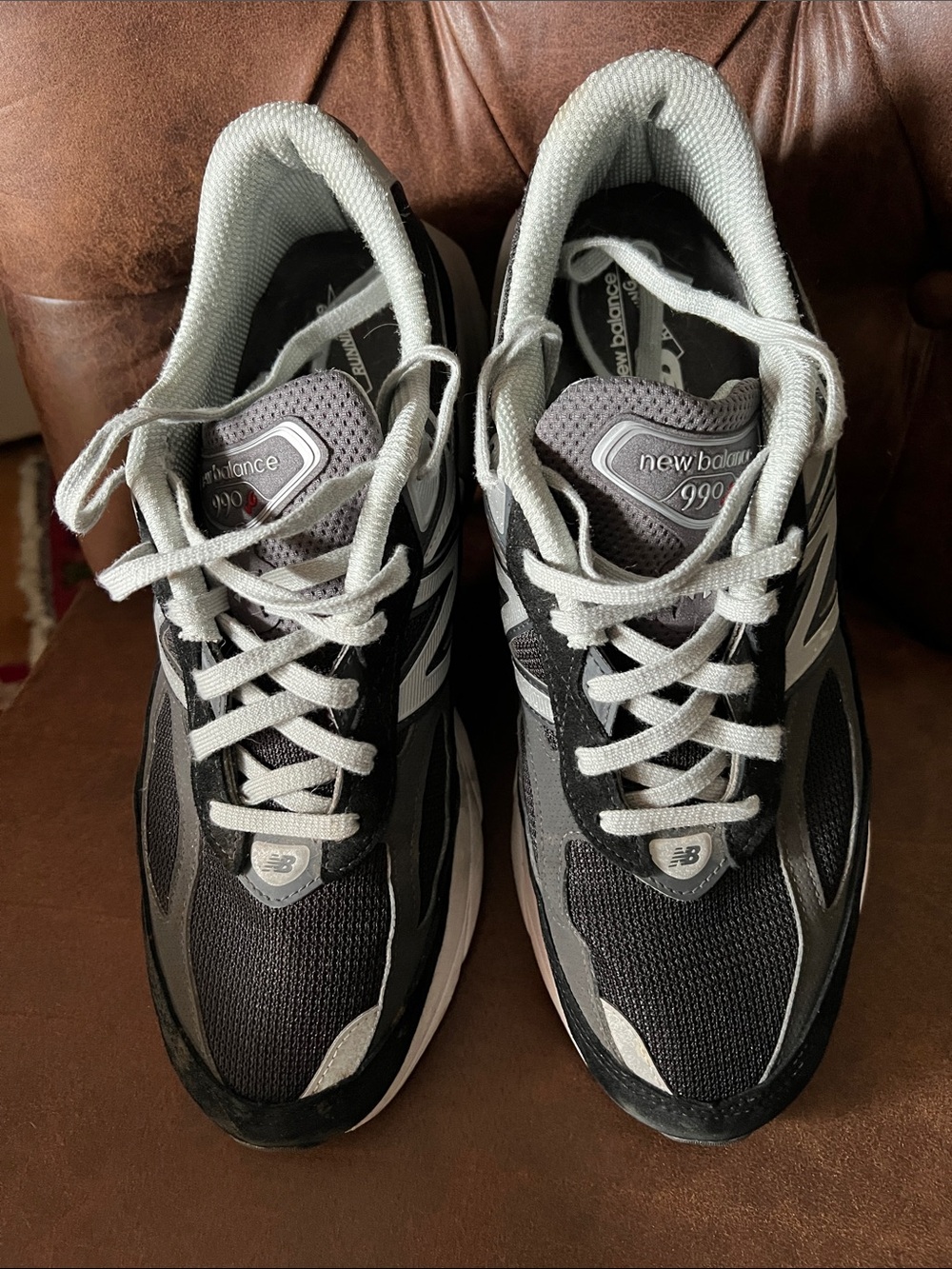 New Balance Black and Gray 990 Running Sneakers